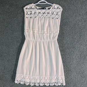 American Eagle cream mini dress with lace detail - Size Small